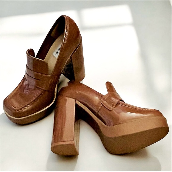 Steve Madden Randy Platform Loafers in Cognac size 8.5 - Picture 6 of 9